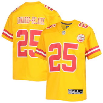 youth nike clyde edwards helaire gold kansas city chiefs in
